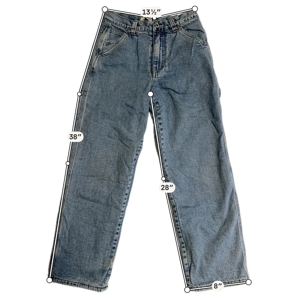GAP Girls 16 Fleece Lined Carpenter Jeans 27x28 Women XS Y2K 90s Grunge Workwear